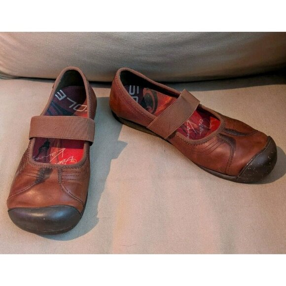Keen Sienna Mary Jane Comfort Shoes Slip On Flats Brown Leather Women's Sz 10 - Picture 1 of 8